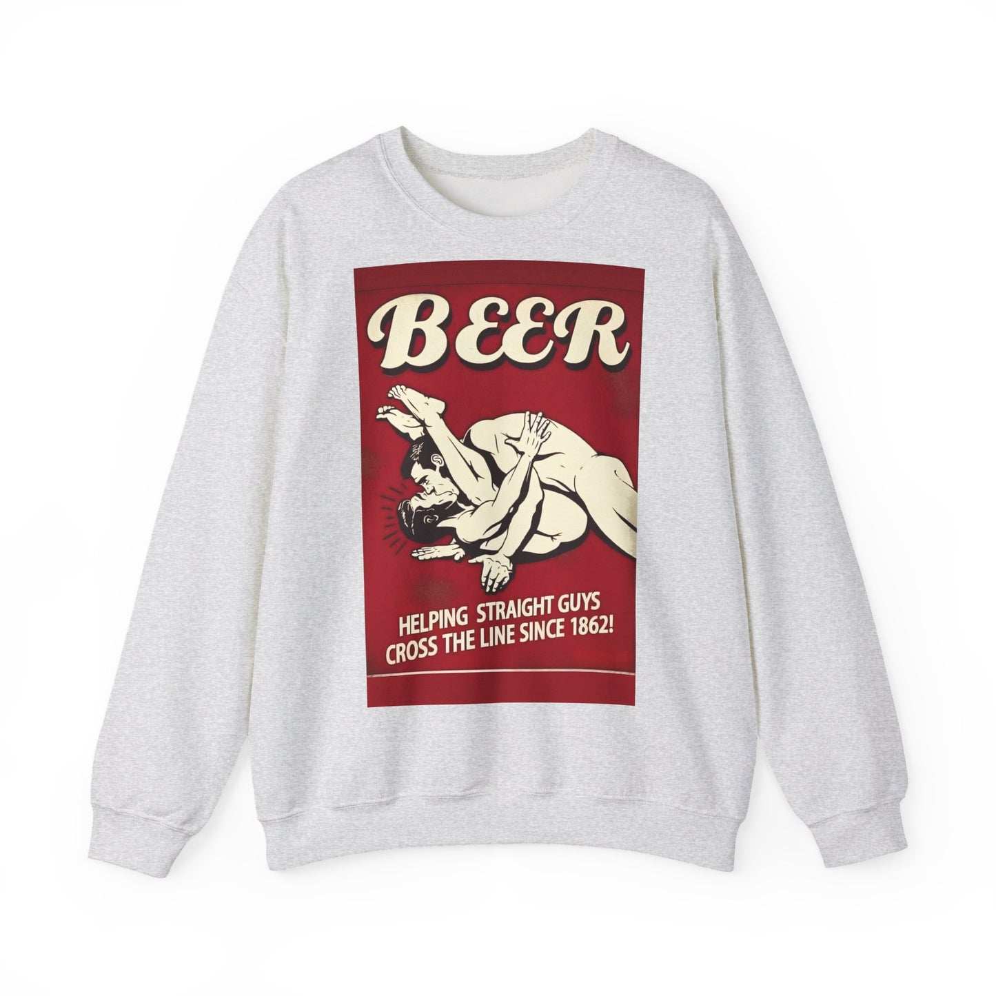 Sweatshirt – Witziges Retro Bier Sweatshirt – BEER - Helping Straight Guys Cross the Line Since 1862! Partywear Statement | True Insights Design mit Humor