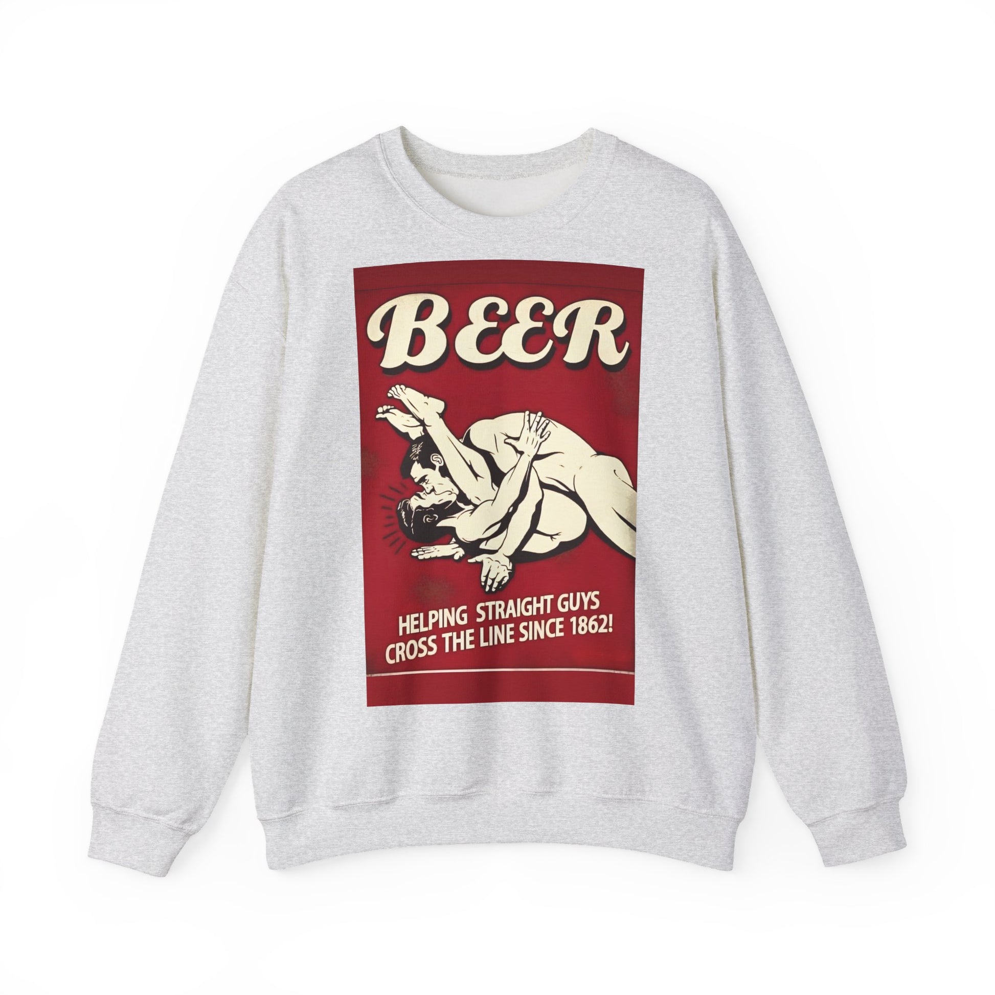 Sweatshirt – Witziges Retro Bier Sweatshirt – BEER - Helping Straight Guys Cross the Line Since 1862! Partywear Statement | True Insights Design mit Humor