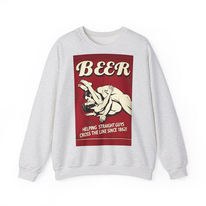 Sweatshirt – Witziges Retro Bier Sweatshirt – BEER - Helping Straight Guys Cross the Line Since 1862! Partywear Statement | True Insights Design mit Humor