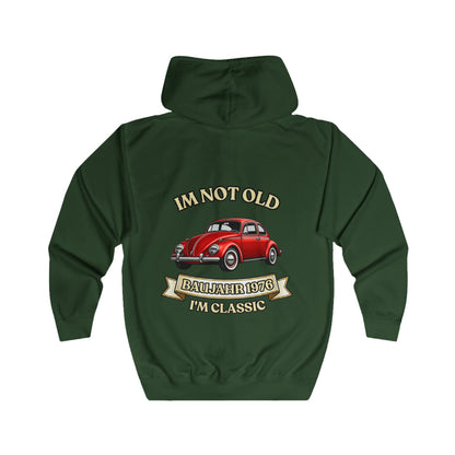 Zip Hoodie Baujahr 1976 - Im Not Old I'm Classic - Roter Käfer Oldtimer - Geschenk zum 50. Geburtstag
