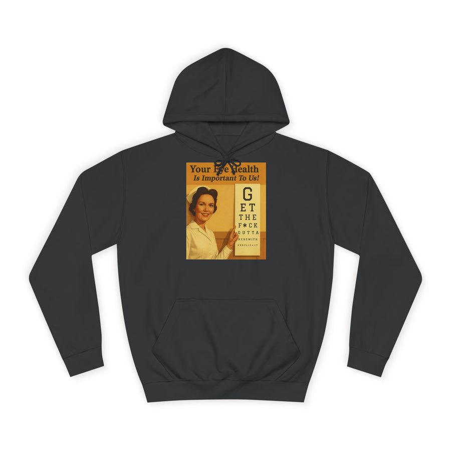 Your Eye Health Is Important To Us Hoodie – Satirisches 50s-Motiv mit Sehtest