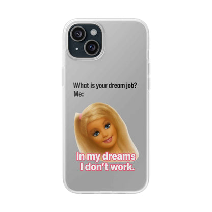 Traumjob Handyhülle – Satirische Anti-Work Phone Case mit Puppen-Illustration