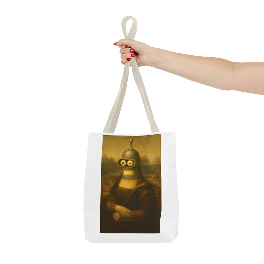 True Insights Tote Bag mit Mona Lisa Roboter Kunst Parodie, modischer Stoffbeutel im Lifestyle