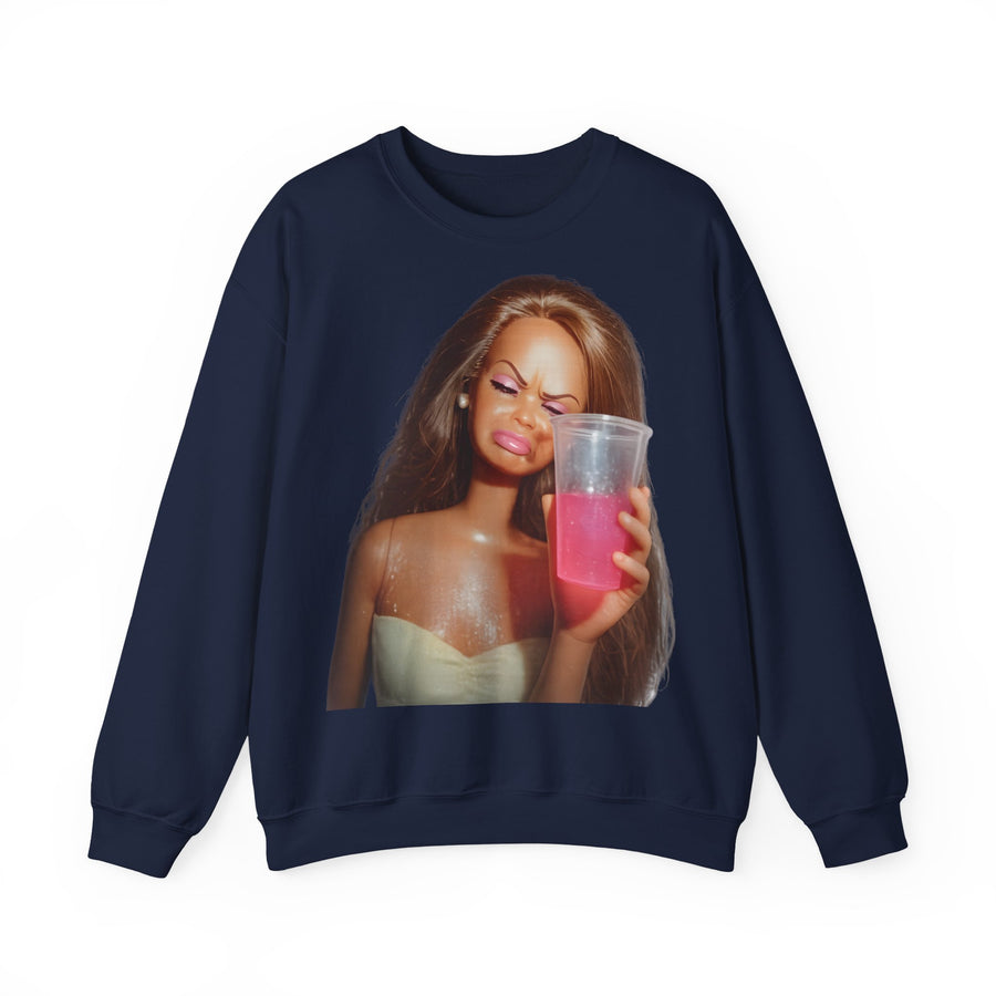 True Insights Sweatshirt Barbicore Puppen-Meme Pink Drink Motiv in Marineblau für selbstbewusste Diven