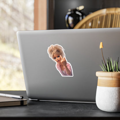 Frecher Barbie Sticker mit Mittelfinger - Lustiger Rebell Aufkleber für Laptop, Notebook & Deko - Perfekt für freche Statement-Fans