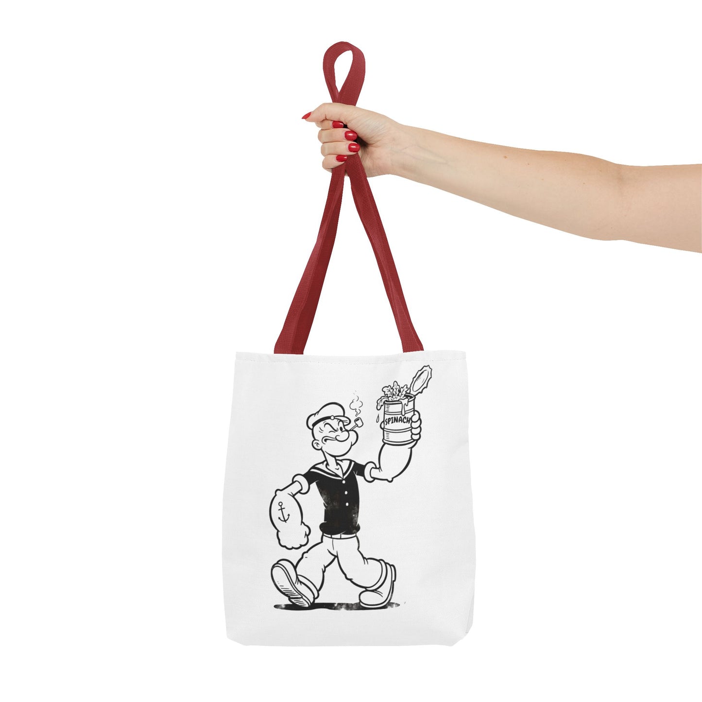 Popeye Spinat Dose Comic Kult Tote Bag – Retro Sailor Beutel aus Polyester, ideal für Comic-Fans & Nostalgiker