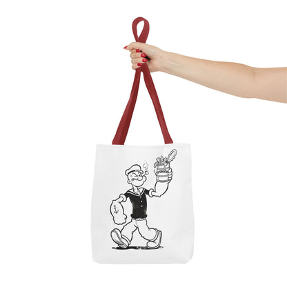 Popeye Spinat Dose Comic Kult Tote Bag – Retro Sailor Beutel aus Polyester, ideal für Comic-Fans & Nostalgiker