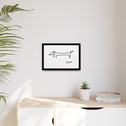 Picasso-Dackel Line-Art Leinwand | Minimalistisches Wandbild | Modernes Hunde-Kunstwerk