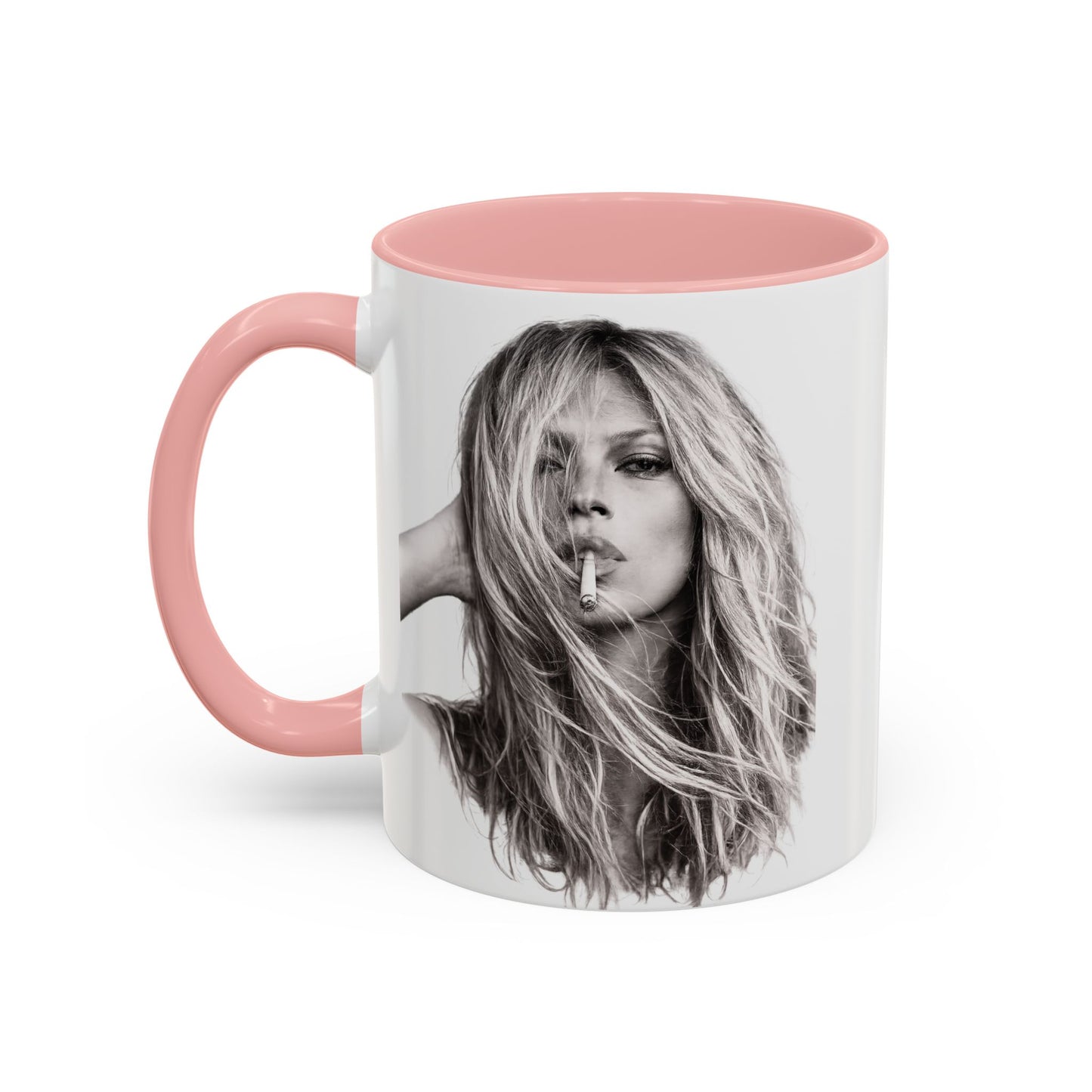Kate Moss Tasse – Ikonisches Schwarz-Weiß Portrait Kaffeebecher | Fashion Legende Geschenk für Fans