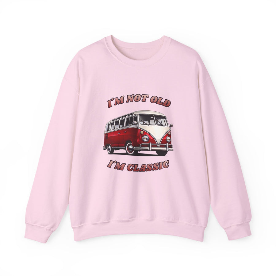 True Insights VW Bulli T1 Samba Sweatshirt – I'm Not Old I'm Classic Geschenk in Light Pink