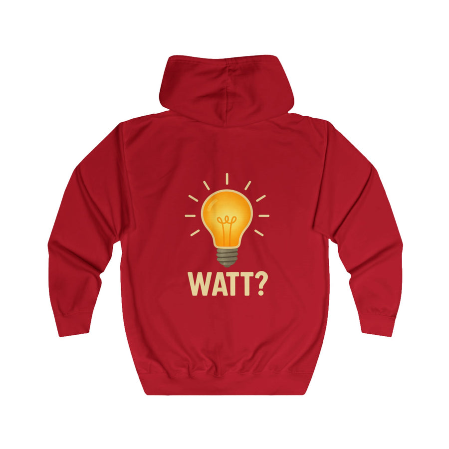 True Insights Watt? Glühbirne Zip-Hoodie – Witziges Wortspiel-Motiv