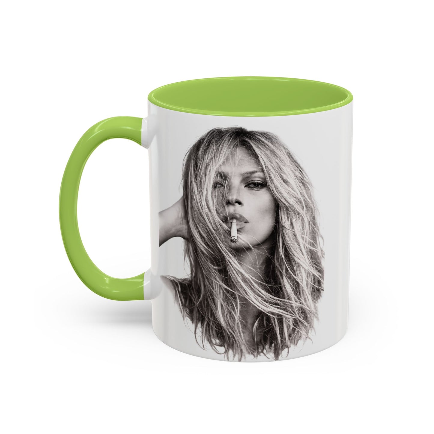 Kate Moss Tasse – Ikonisches Schwarz-Weiß Portrait Kaffeebecher | Fashion Legende Geschenk für Fans