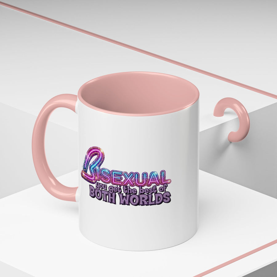 Mug Bisexual – You Get The Best Of Both Worlds | Effet paillettes coloré pour Bi Pride & CSD