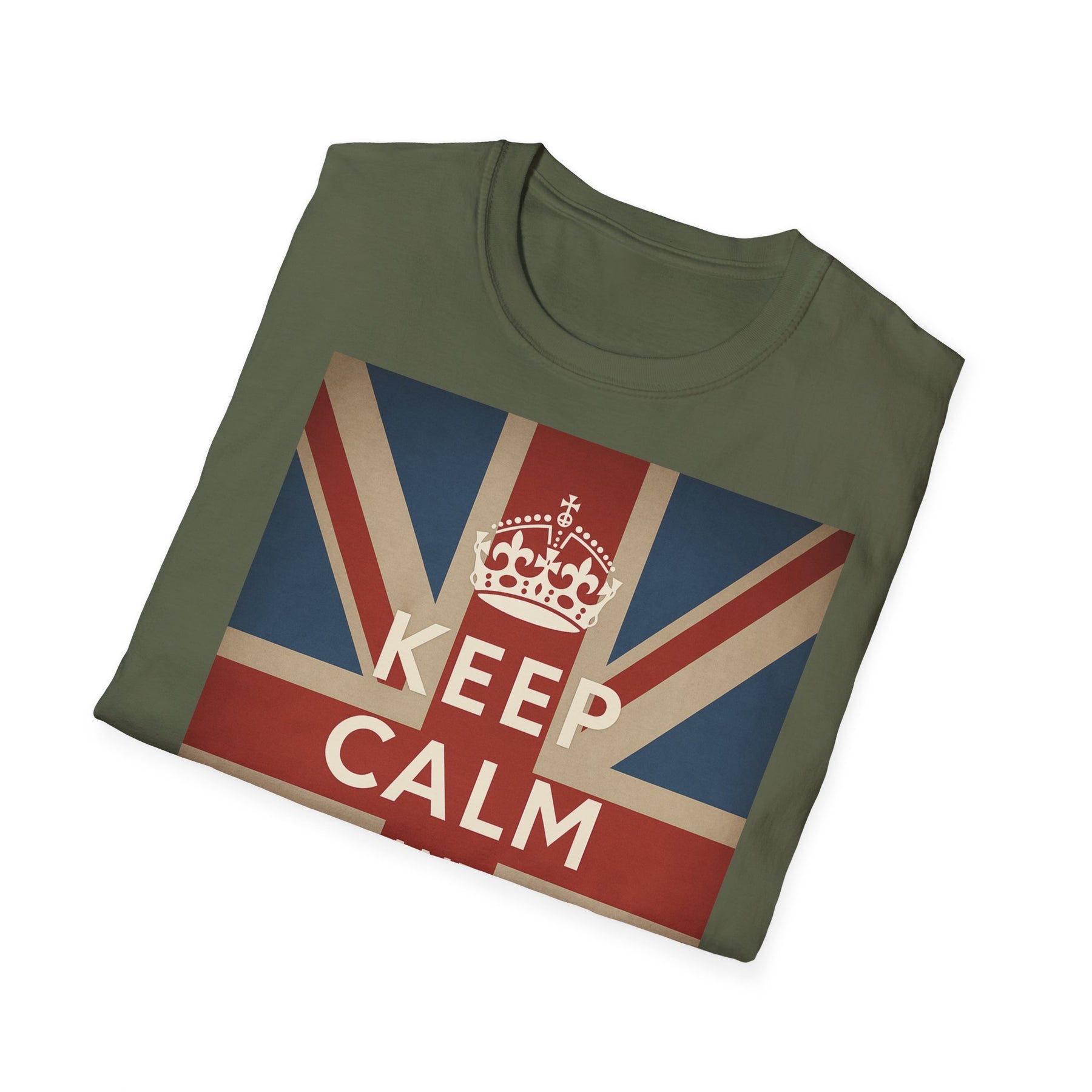 True Insights T-Shirt Keep Calm and Carry On Union Jack Vintage Motiv, klassischer britischer Spruch, Geschenkidee