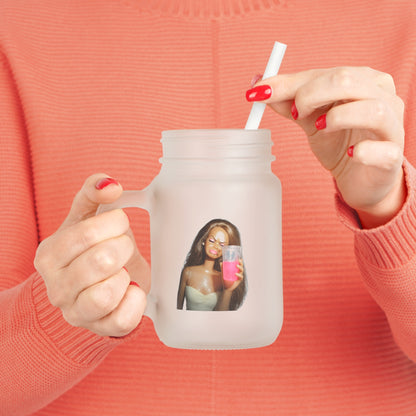 Doll Meme Barbicore Mason Jar - Lustiges Sassy Puppe Glas mit Pinkem Drink, Trendiges Geschenk für Partys & Fans