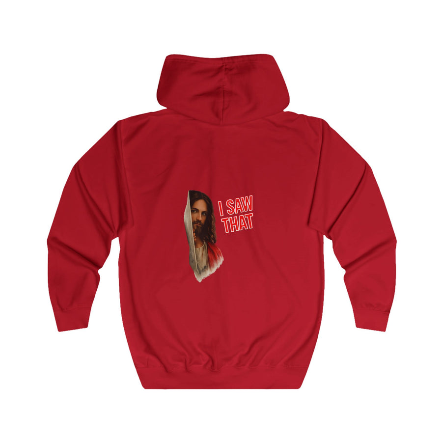 I Saw That Jesus Zip-Hoodie – Religieuze humor met een knipoog