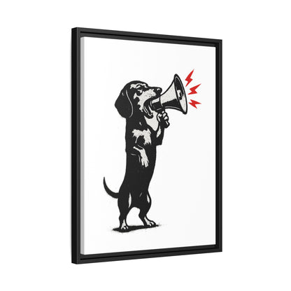 Dog with Megaphone – Satirisches Banksy-inspiriertes Kunstmotiv | Statement Design