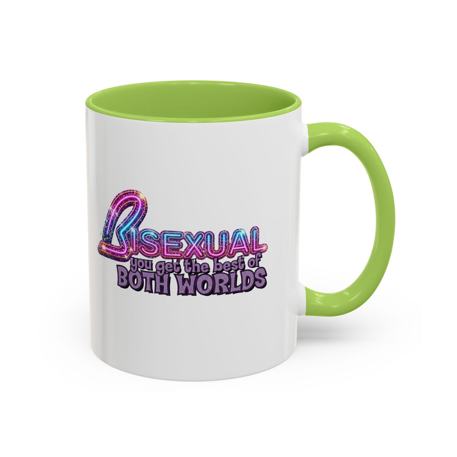 Mug Bisexual – You Get The Best Of Both Worlds | Effet paillettes coloré pour Bi Pride & CSD