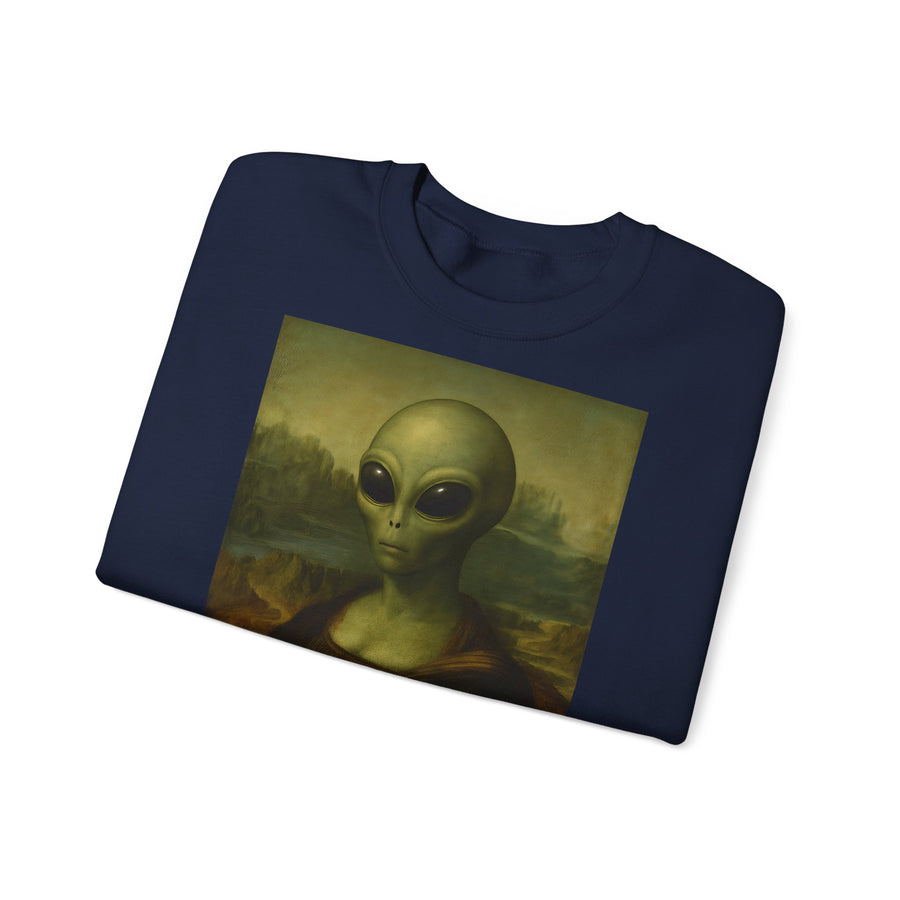 Mona Alien Sweatshirt – Kunstparodie mit Außerirdischer