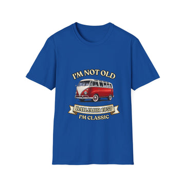 Geschenk zum 70. Geburtstag – T-Shirt Jahrgang 1957 VW Bulli – Royal – Vorderseite