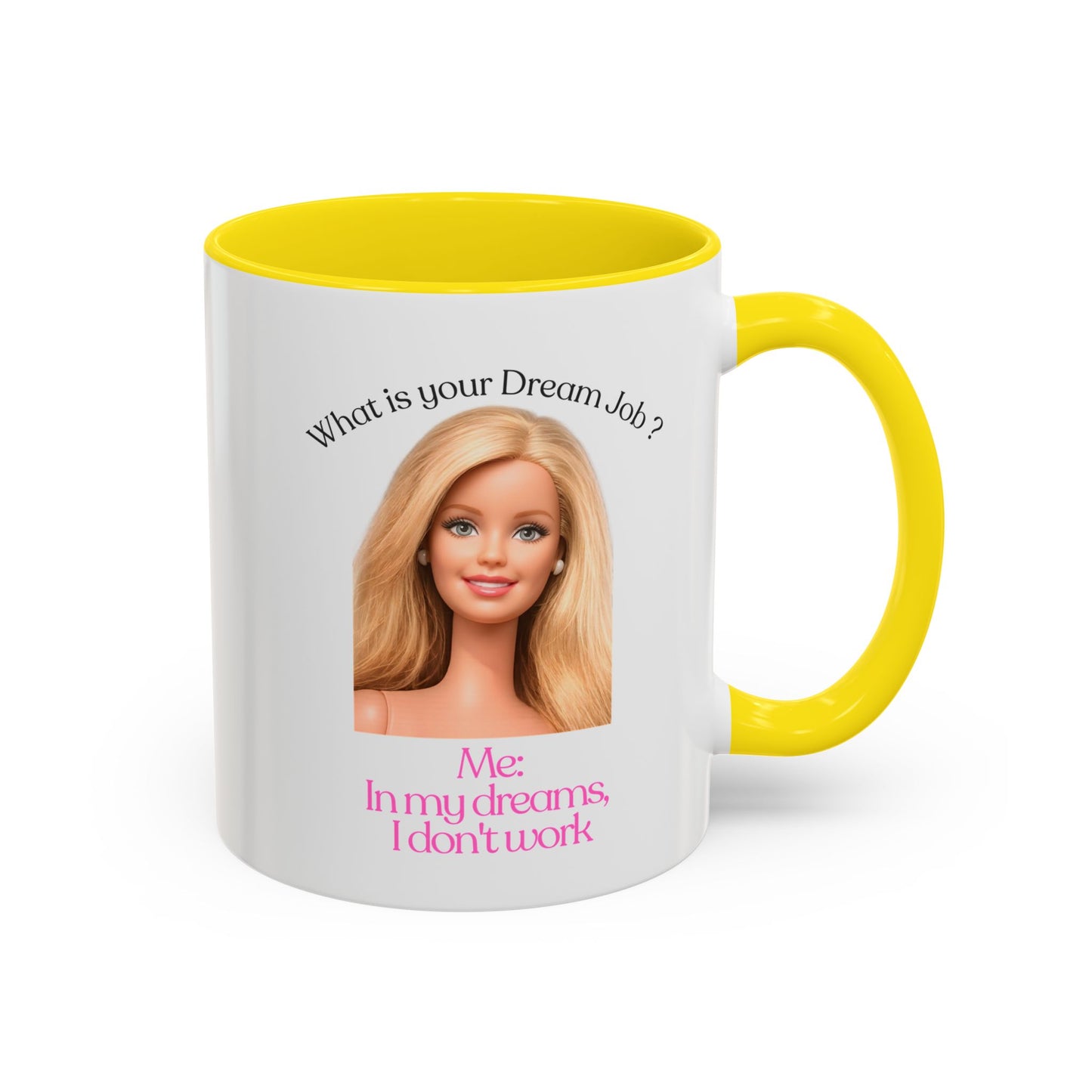 Lustige Tasse "In my dreams I don't work" - Witziger Spruch Kaffeebecher als Geschenk für faule Tage & Arbeitsmuffel