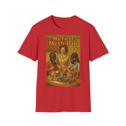Retro My First Meth Lab T-Shirt - Family Cooking – Freches Satire-Design für mutige Statements | True Insights