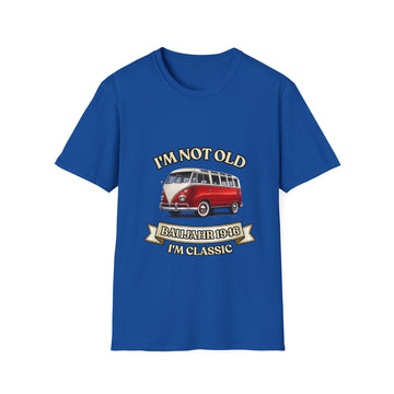 Geschenk zum 80. Geburtstag – T-Shirt Jahrgang 1946 VW Bulli – Royal – Vorderseite