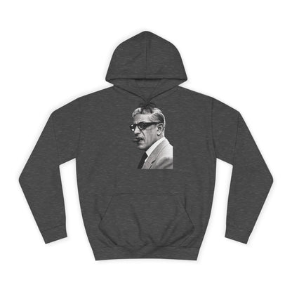 Aristoteles Onassis Hoodie – Ikonisches Portrait mit Zigarre & Brille | Vintage Schwarz-Weiß Kult Kapuzenpullover