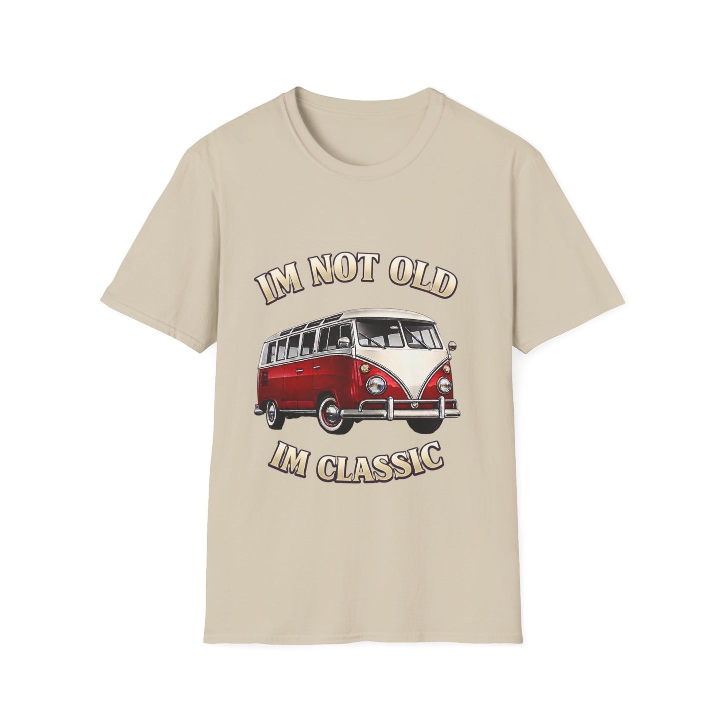 True Insights T-Shirt Oldtimer Bulli Motiv mit Spruch Im Not Old Im Classic in Sand, Vintage Style