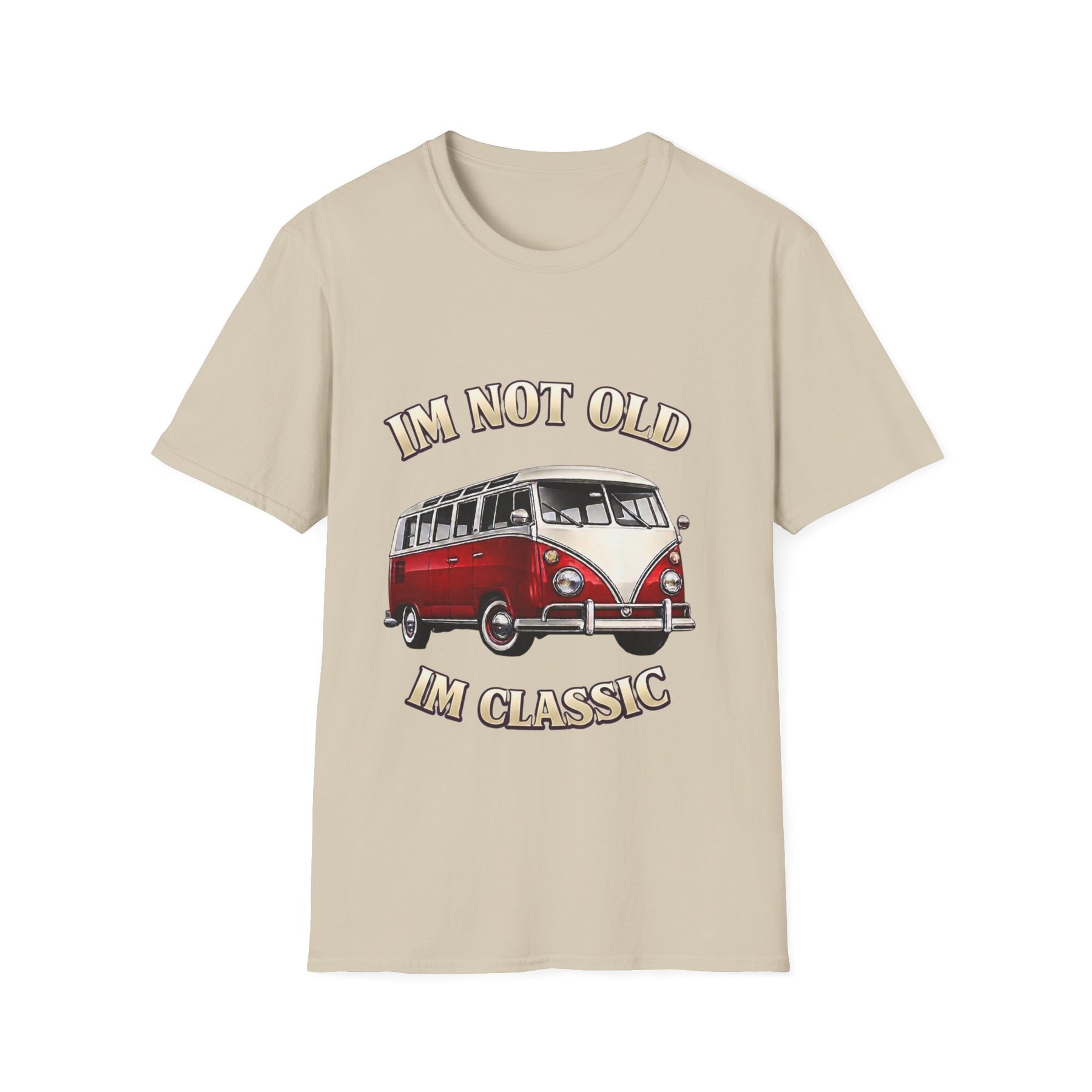 True Insights T-Shirt Oldtimer Bulli Motiv mit Spruch Im Not Old Im Classic in Sand, Vintage Style