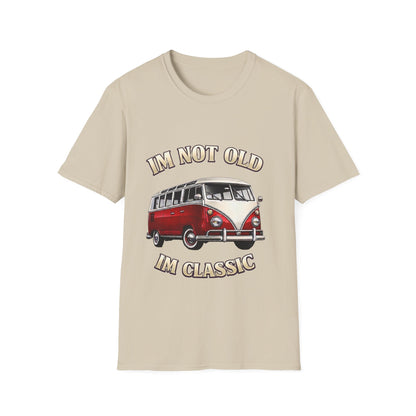 True Insights T-Shirt Oldtimer Bulli Motiv mit Spruch Im Not Old Im Classic in Sand, Vintage Style
