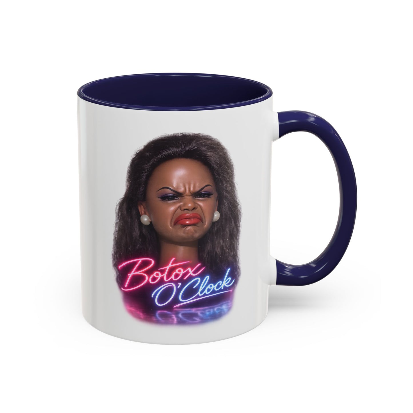 Botox O'Clock Tasse - Lustige Neon Kaffeetasse mit witzigem Grimasse-Motiv, Geschenk für Beauty-Fans & Humor-Liebhaber