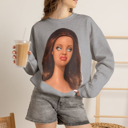 Lustiges Puppen-Gesicht T-Shirt | Genervter Blick Meme Shirt | Ironisches Statement Geschenk für Frauen