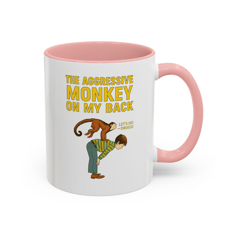 Mug Aggressive Monkey On My Back - Tasse drôle rétro vintage