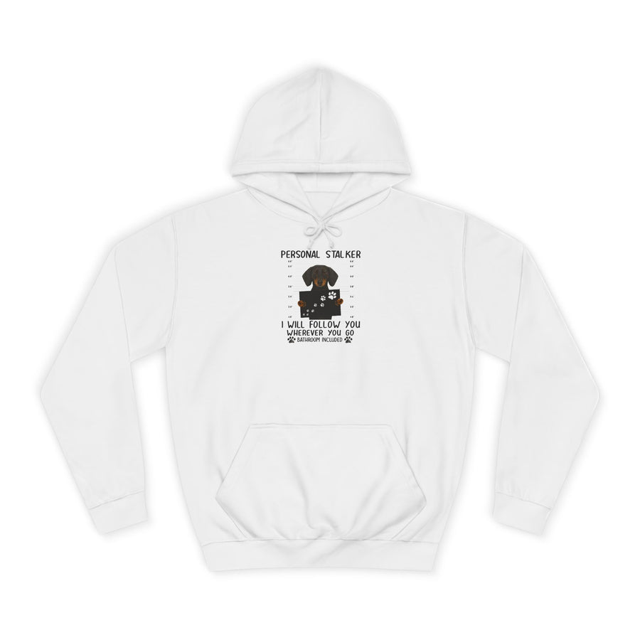 True Insights Dackel Personal Stalker Hoodie – Lustiges Dackel-Motiv – I Will Follow You in Arctic White