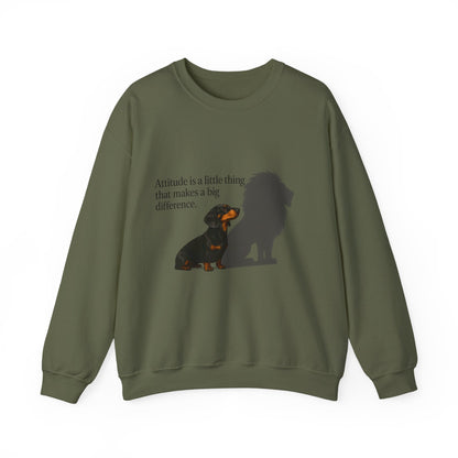 Inspirierendes Sweatshirt – Dackel mit Löwenschatten „Attitude“ – Lustiges Sweatshirt | True Insights – Bild 6