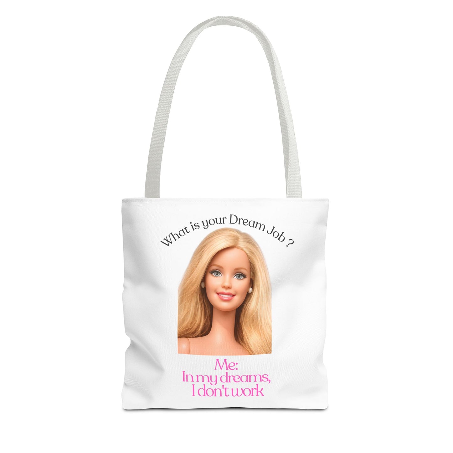 Lustige Tote Bag 'In my dreams I don't work' – Witziger Spruch Anti-Arbeit Stoffbeutel Geschenk für Faulenzer & Tagträumer
