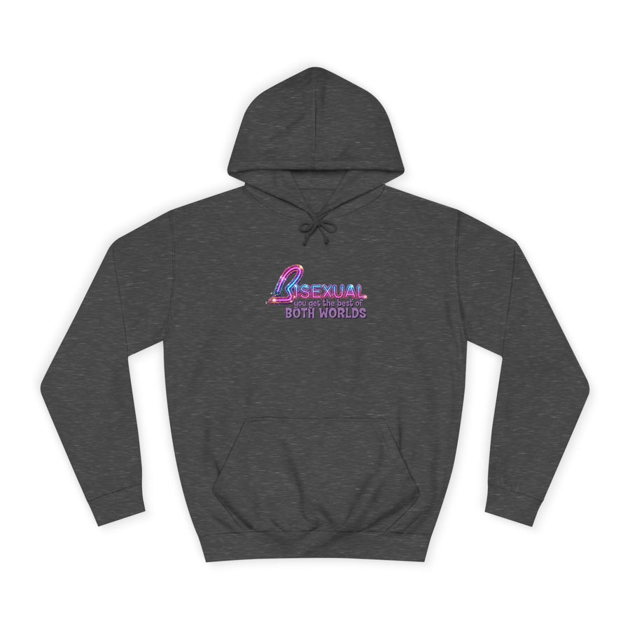 True Insights Bisexual – Best of Both Worlds Hoodie – Glitzer-Motiv für Bi Pride und CSD in Charcoal