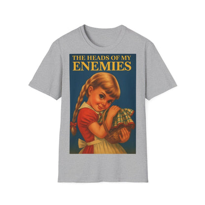 T-Shirt „The Heads of My Enemies“ – Retro-Satire mit Kinderbuch-Flair – Freches Satire-Design für mutige Statements | True Insights
