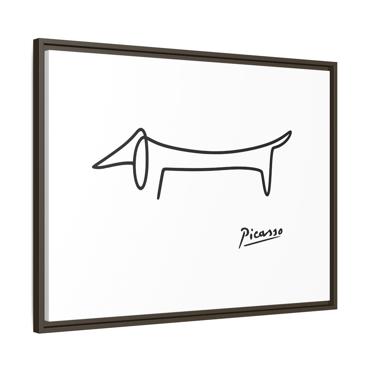Picasso-Dackel Line-Art Leinwand | Minimalistisches Wandbild | Modernes Hunde-Kunstwerk