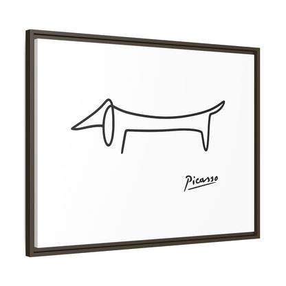 Picasso-Dackel Line-Art Leinwand | Minimalistisches Wandbild | Modernes Hunde-Kunstwerk