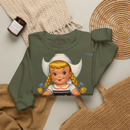 I Don't Give A Duck Sweatshirt - Lustiges Retro Holländermädchen mit Entchen, Vintage Humor Geschenk