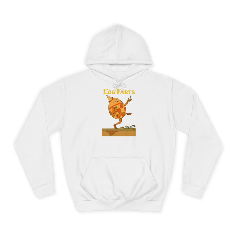 True Insights Egg Farts Hoodie – Surreales Retro-Ei-Motiv in Arctic White