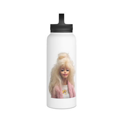 Isolierte Edelstahl-Trinkflasche mit süßem Blonde Doll Motiv – Retro Puppen-Design mit Griff-Deckel, Geschenk für Frauen & Mädchen