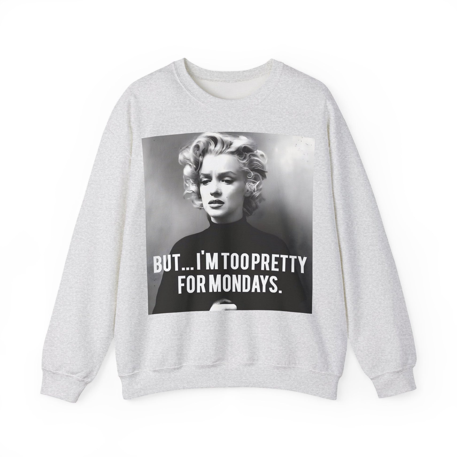 Sweatshirt – Sweatshirt – Too Pretty for Mondays – Retro Statement Pullover | True Insights Design mit Humor
