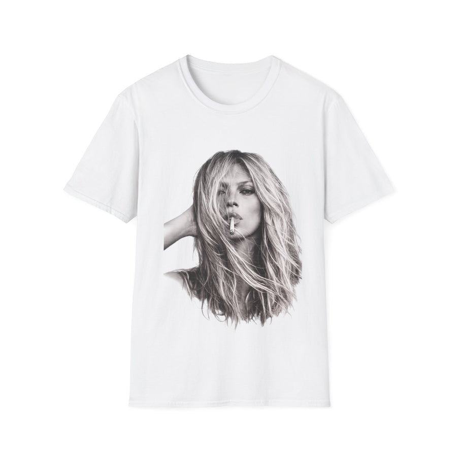 True Insights T-Shirt Kate Moss Porträt Print, ikonisches Fashion Kult Statement Shirt im Lifestyle-Look