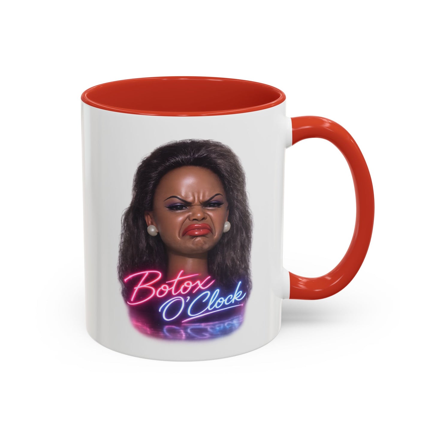 Botox O'Clock Tasse - Lustige Neon Kaffeetasse mit witzigem Grimasse-Motiv, Geschenk für Beauty-Fans & Humor-Liebhaber