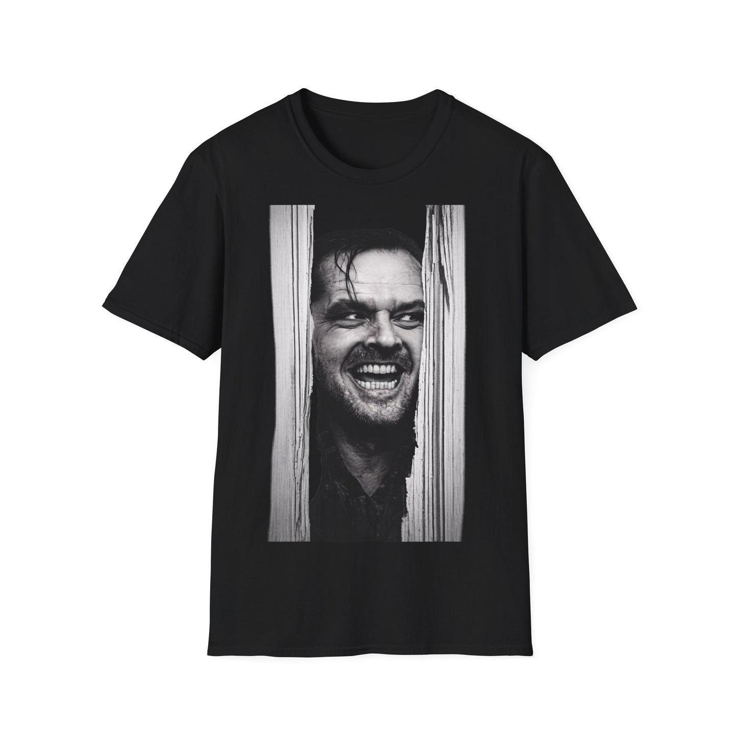Shining Jack Torrance T-Shirt Unisex – Jack Nicholson Horror Kult Motiv, Schwarz-Weiß Filmklassiker Fan Shirt
