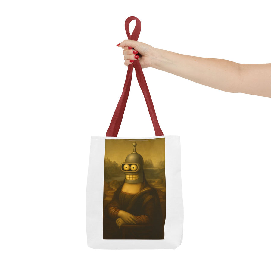 True Insights Tote Bag Mona Lisa Roboter Parodie Motiv, Geschenk für Kunst und Sci-Fi Liebhaber