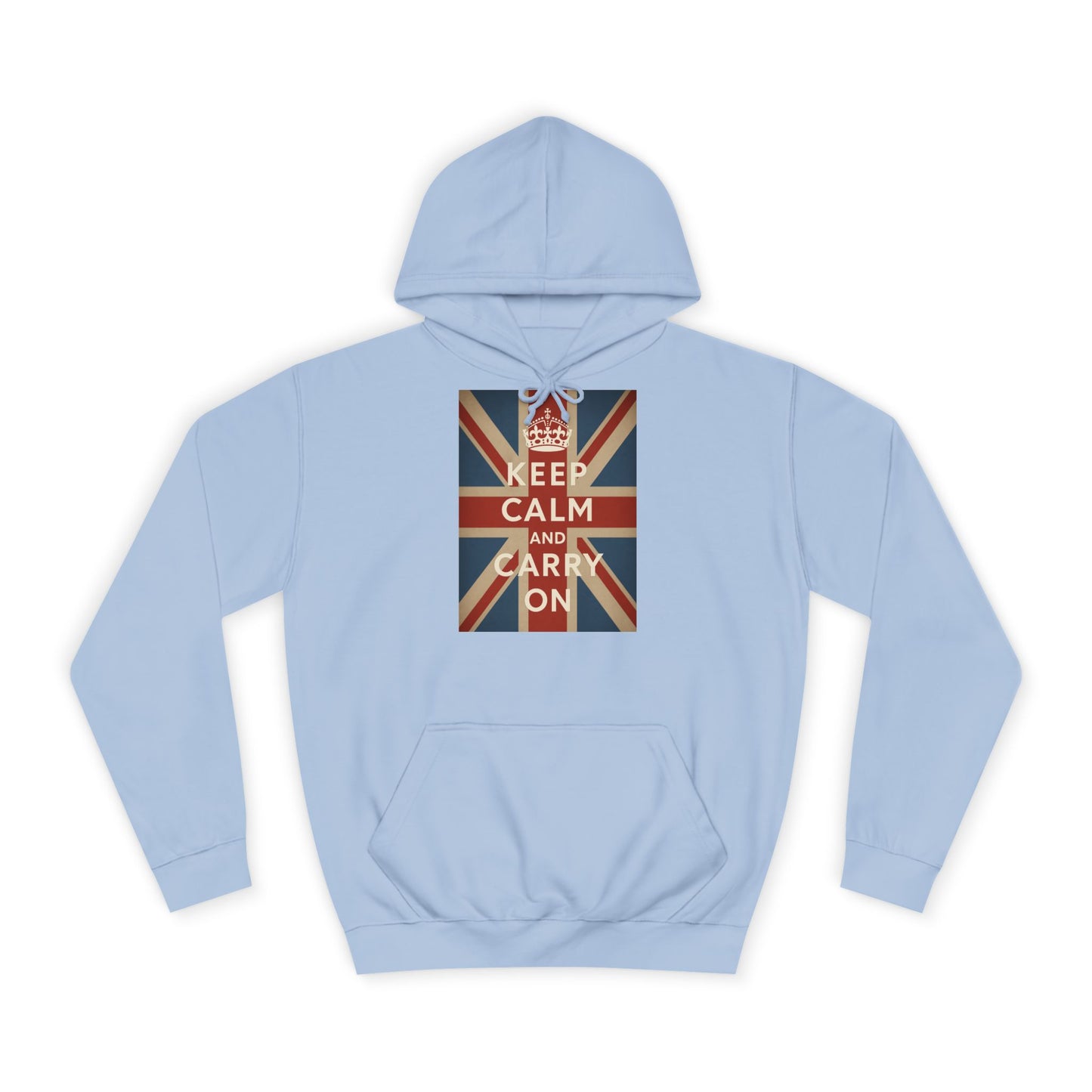 Keep Calm and Carry On Hoodie – Union Jack Britse Vlag Kroon Vintage Retro Hoodie voor UK-Fans